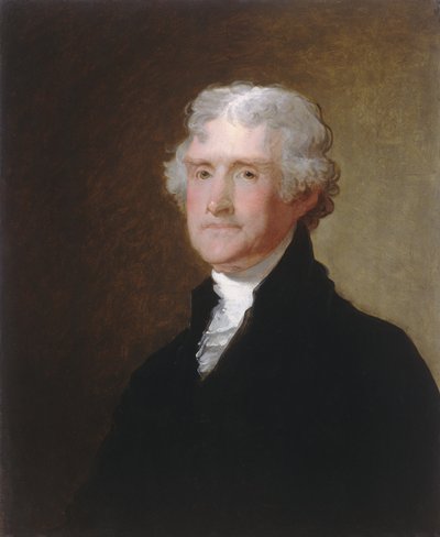 トーマス・ジェファーソン、1821年頃（木に油彩） 作： Gilbert Stuart